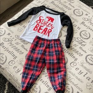 NWT Sister Bear Buffalo Plaid PJs - size M/3T